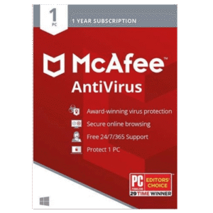 McAfee AntiVirus - 1-Year / 1-PC - TSS
