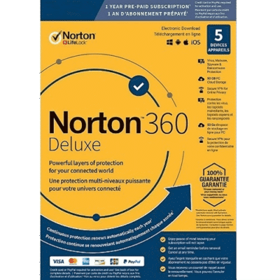 Norton 360 Deluxe - 1-Year / 5-Device - USA/Canada