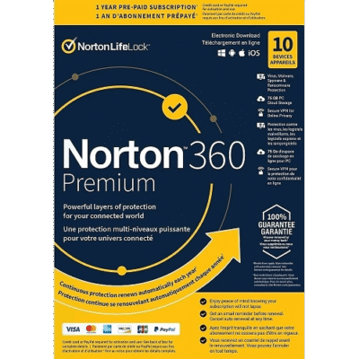 Norton 360 Premium - 1-Year / 10-Device - USA/Canada